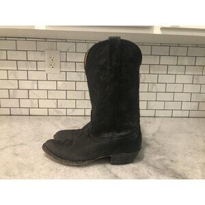 Nocona Boots Mens Size 8.5 D Black Leather Western Cowboy Made USA Classic Rodeo